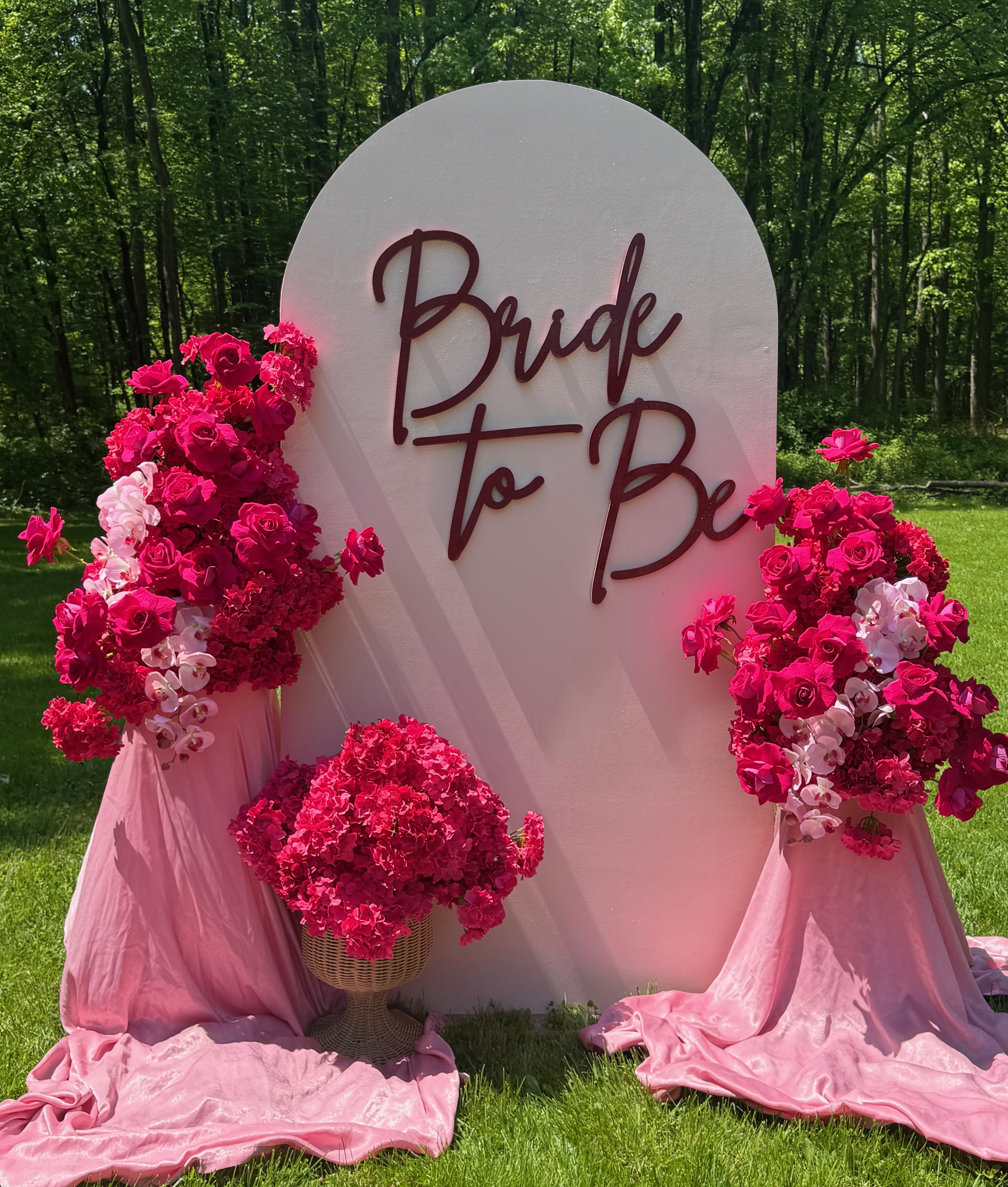 Bridal shower floral backdrop rental in New Jersey by Monmouth Florals